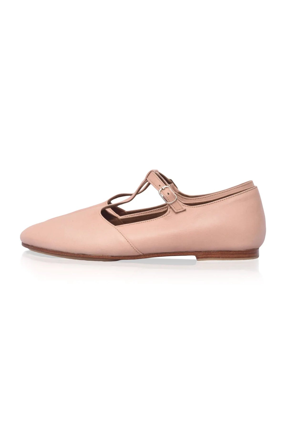 Simplicity Round Toe T-Strap Flats by ELF