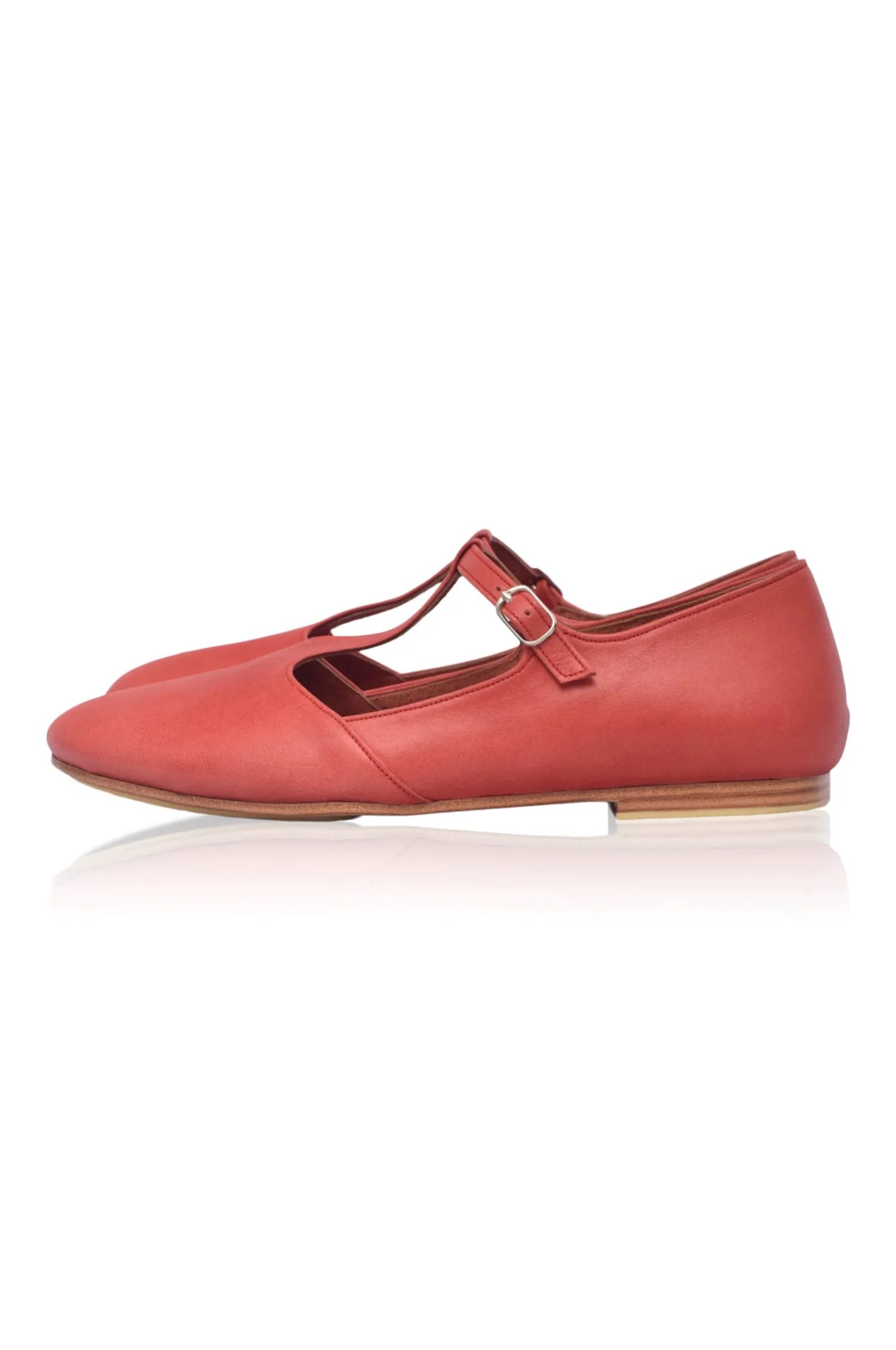 Simplicity Round Toe T-Strap Flats by ELF