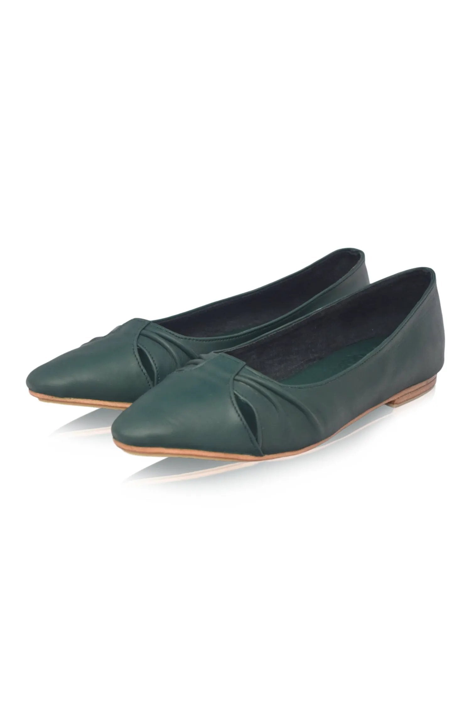 Siren Pointed Toe Leather Flats by ELF