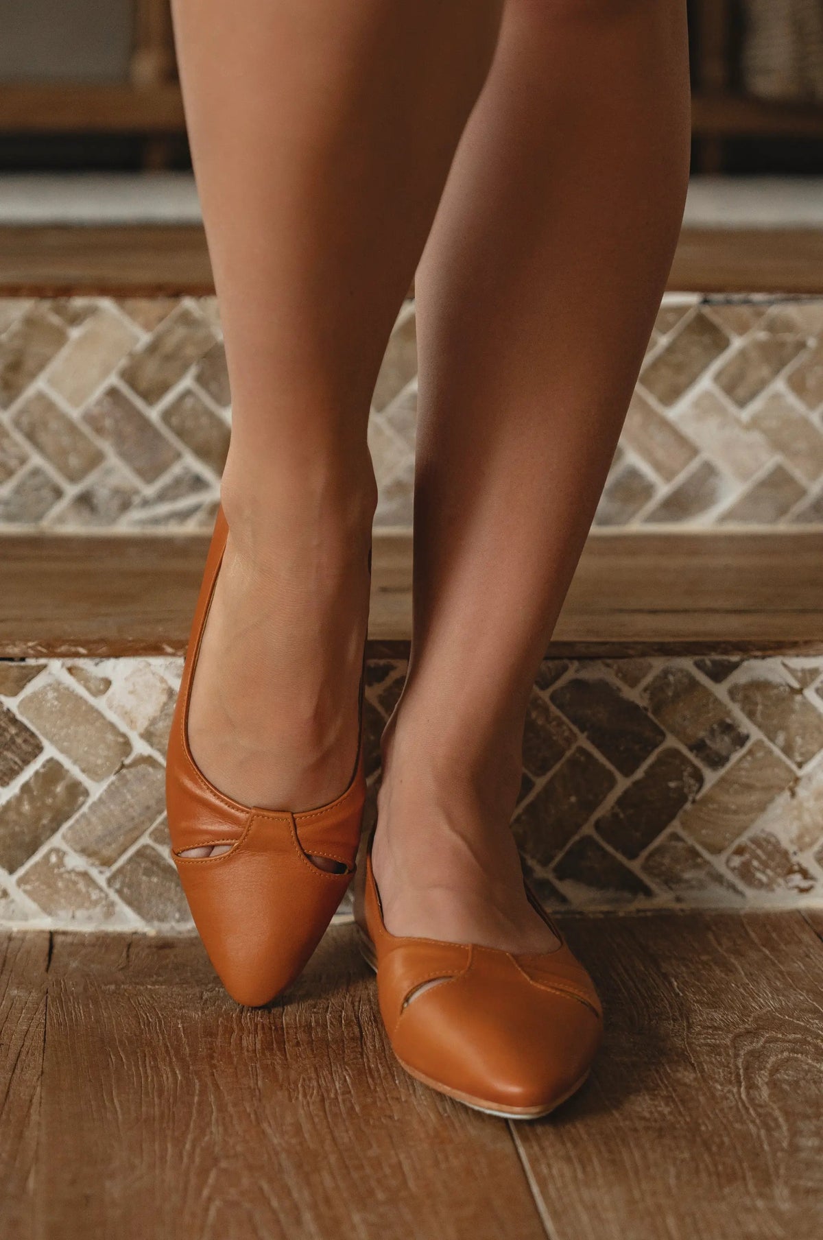 Siren Pointed Toe Leather Flats by ELF