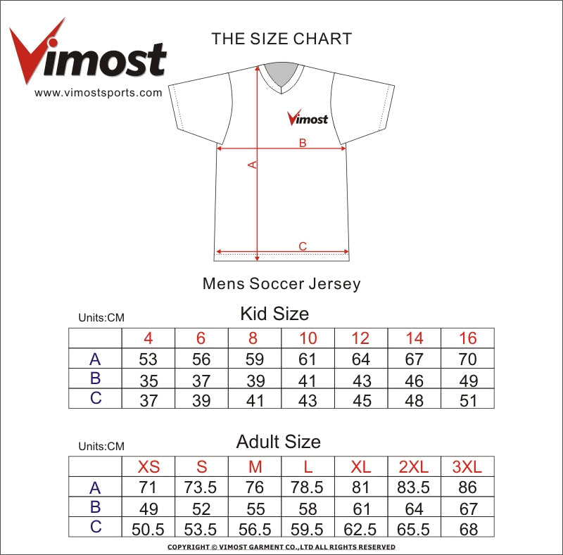 Custom White Blue Soccer Jersey by Vimost Sportswear