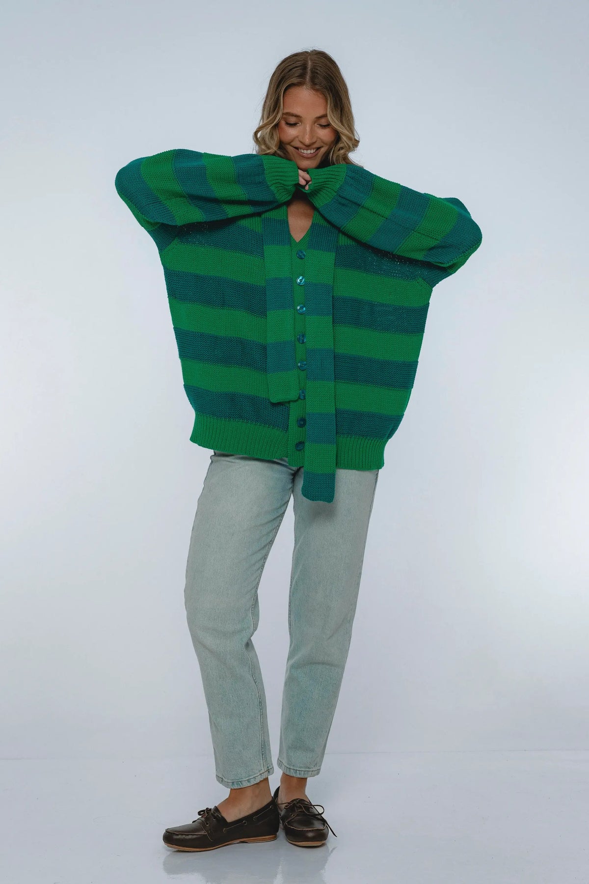 Soft Wind Oversized Button Down Cardigan by ELF