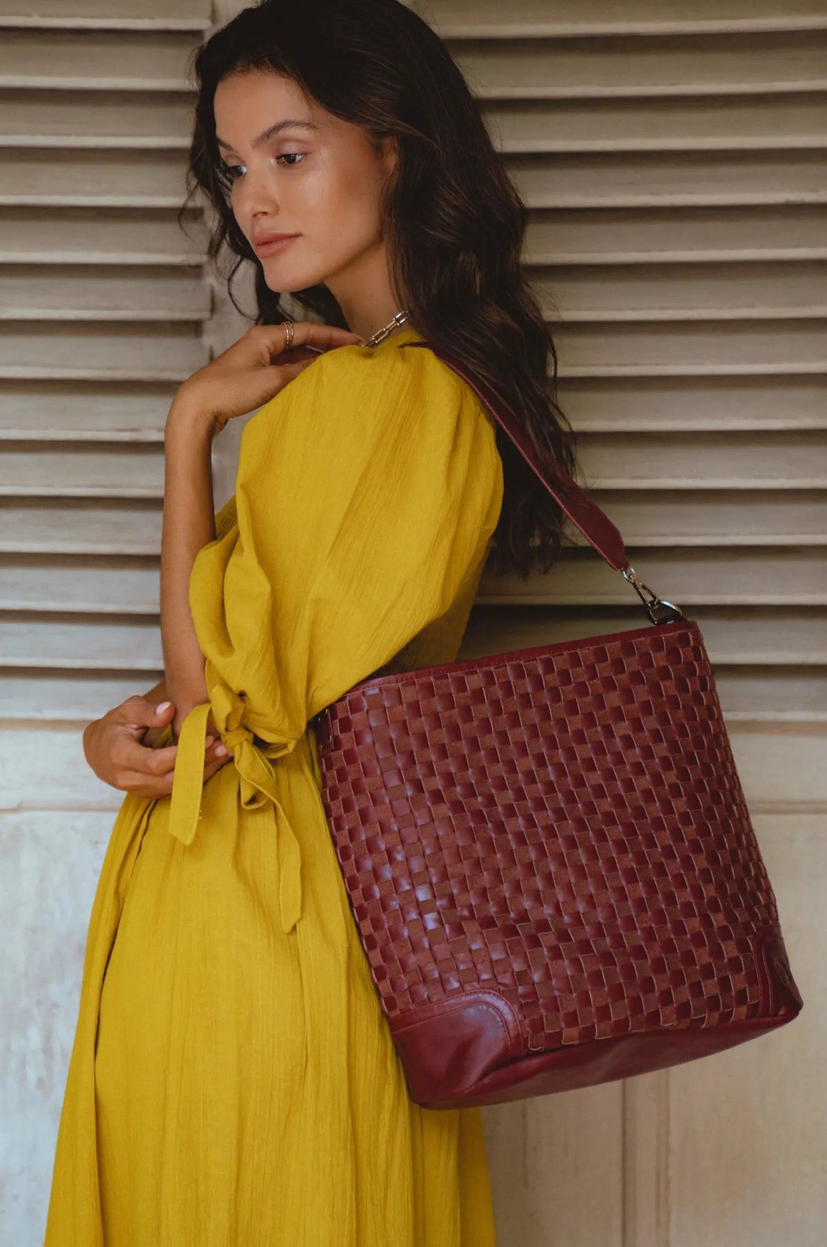 Soho Lane Woven Leather Shoulder Bag by ELF