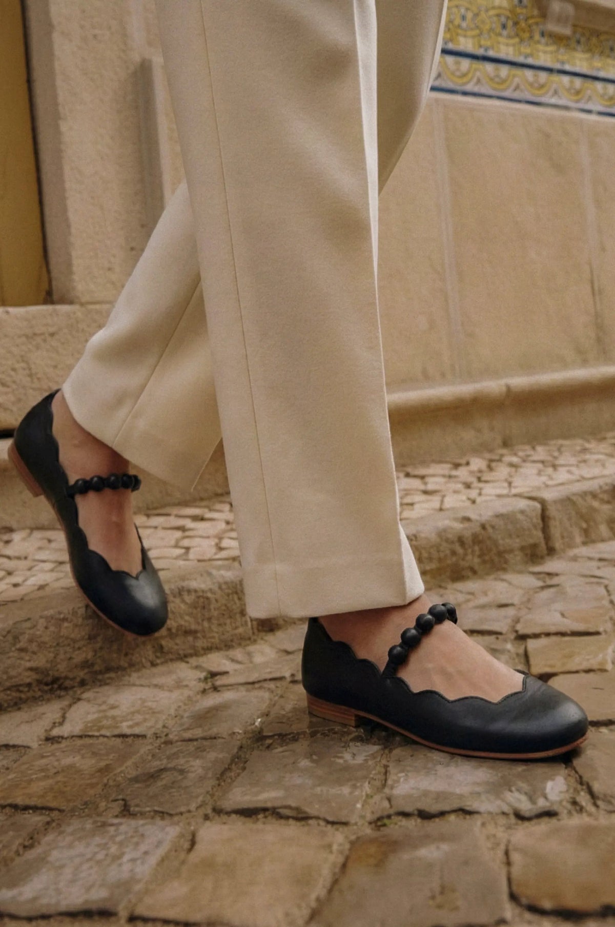 Solea Scalloped Mary Jane Flats by ELF