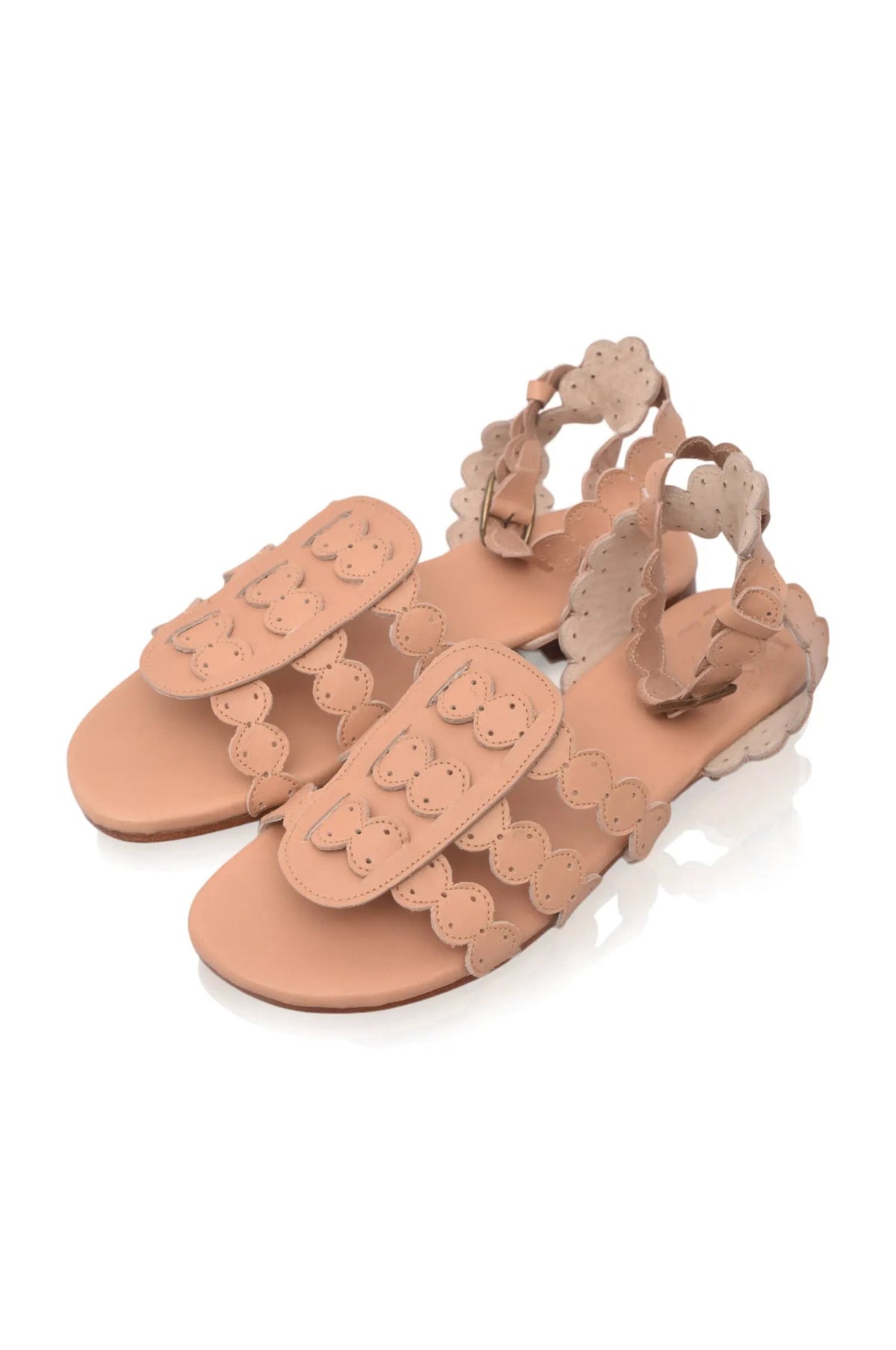 Spell Scalloped Leather Sandals by ELF