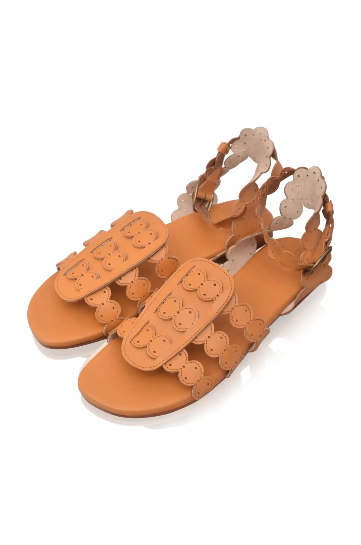 Spell Scalloped Leather Sandals by ELF