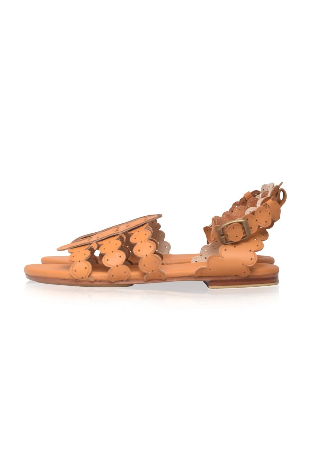 Spell Scalloped Leather Sandals by ELF