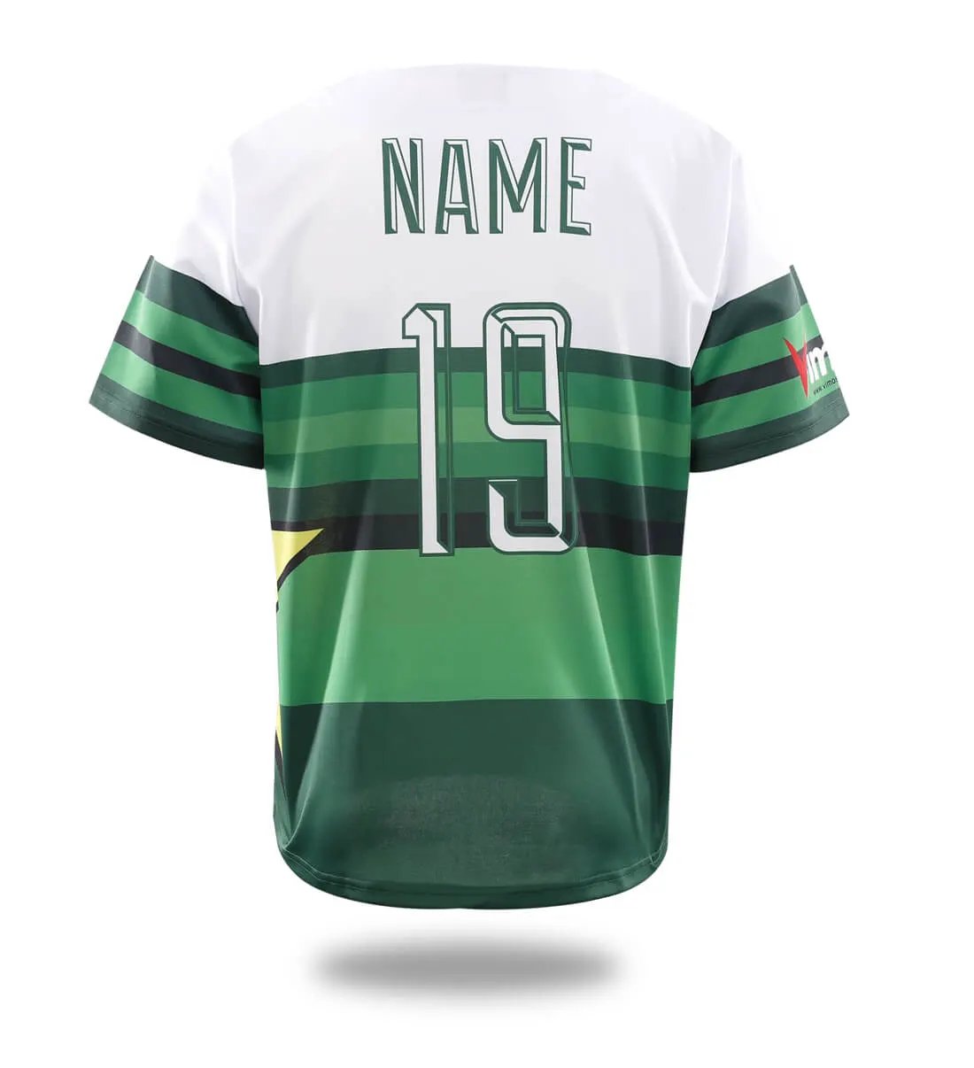 Custom Green Star Baseball Shirt by Vimost Sportswear