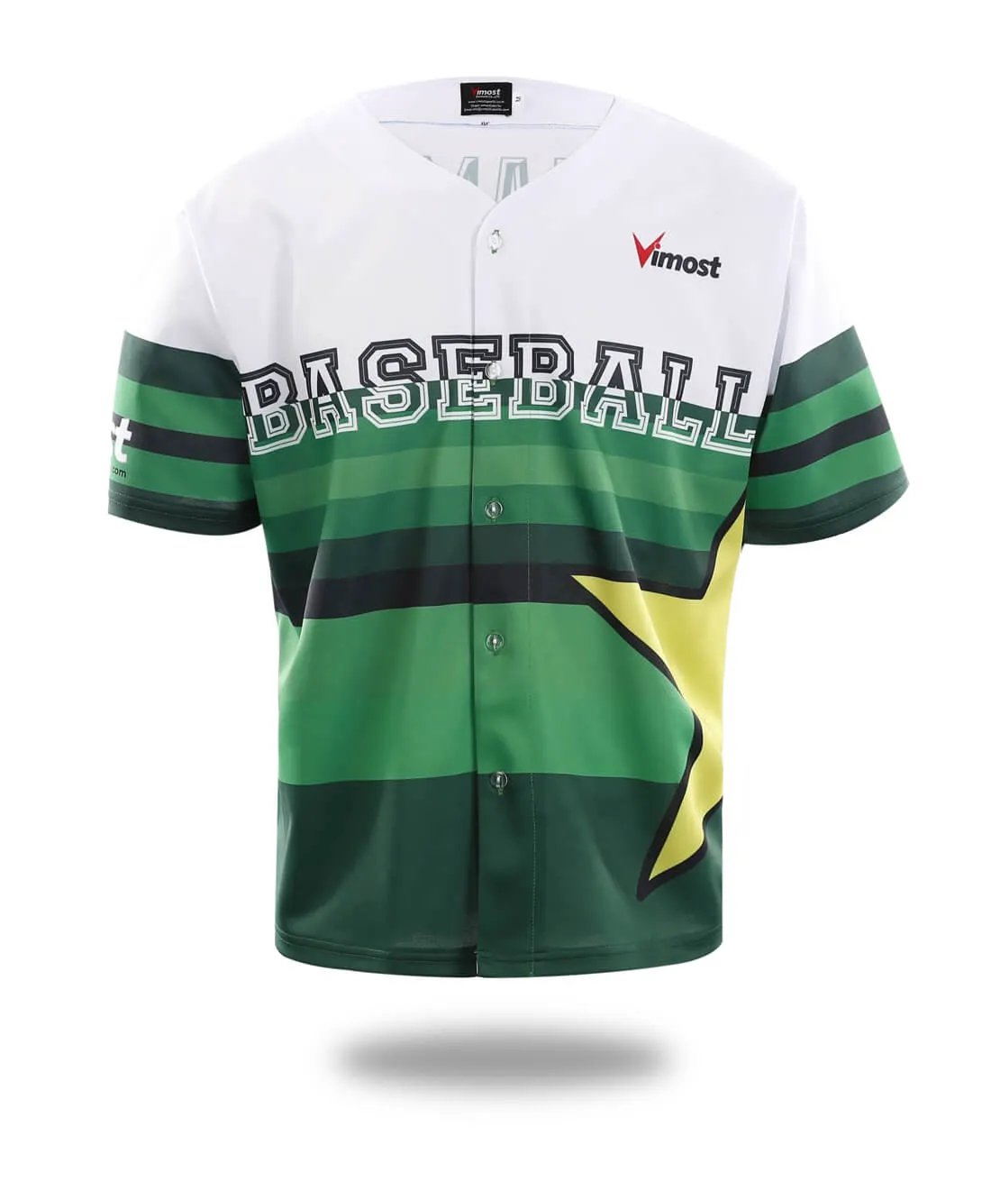 Custom Green Star Baseball Shirt by Vimost Sportswear