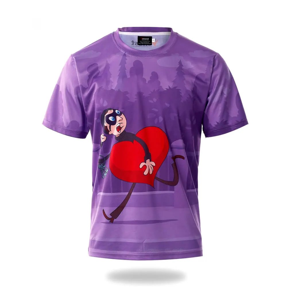 Cartoon Thief Graphic Sublimation T-Shirt by Vimost Sportswear