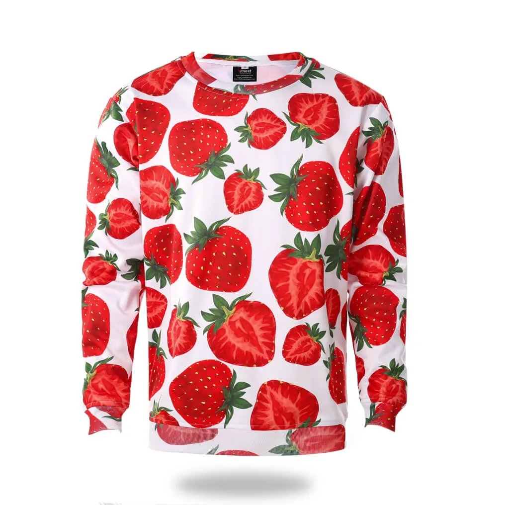 Strawberry Pattern Sublimation Sweatshirt by Vimost Sportswear