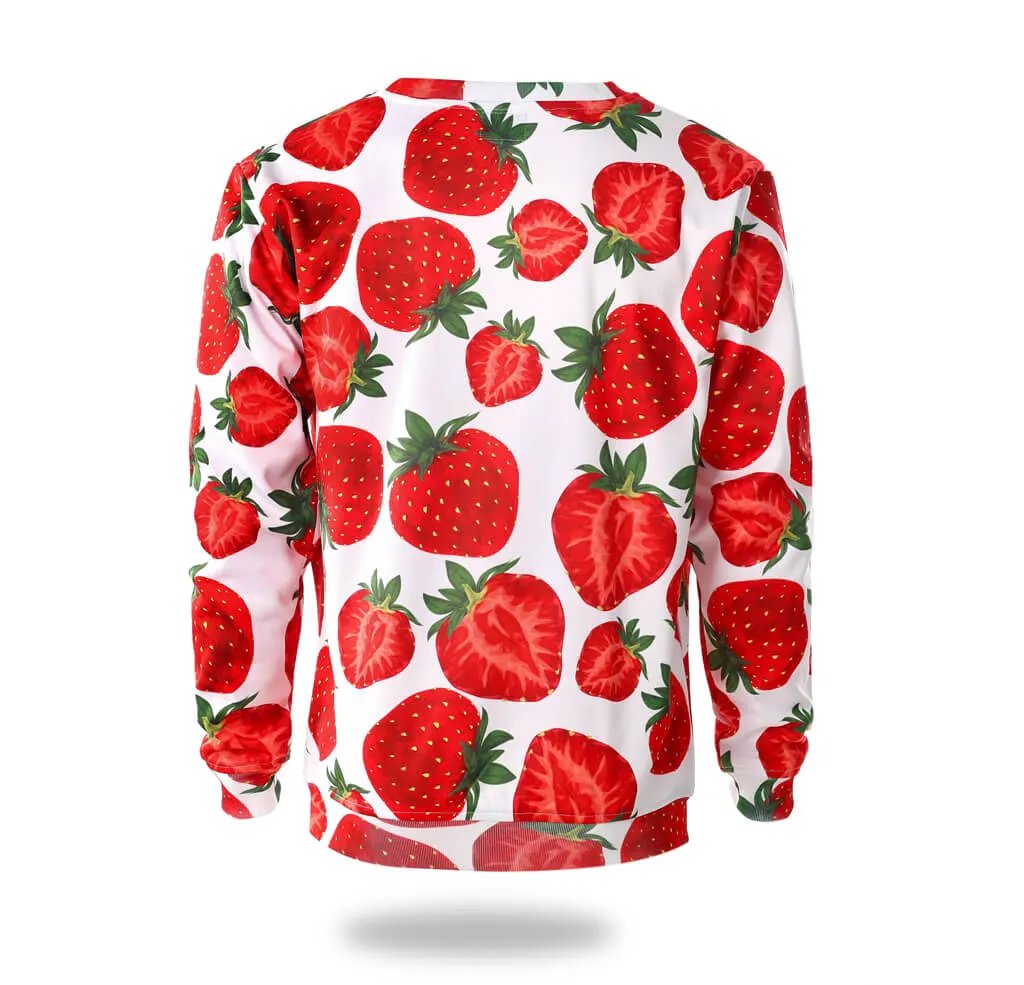 Strawberry Pattern Sublimation Sweatshirt by Vimost Sportswear