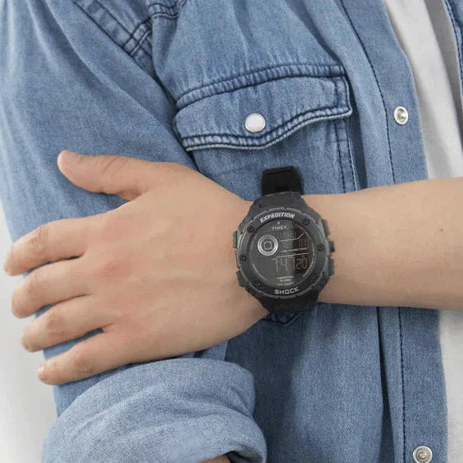 Timex Men's Black Resin Digital Watch, Rugged Design | T49983 by TIMEX