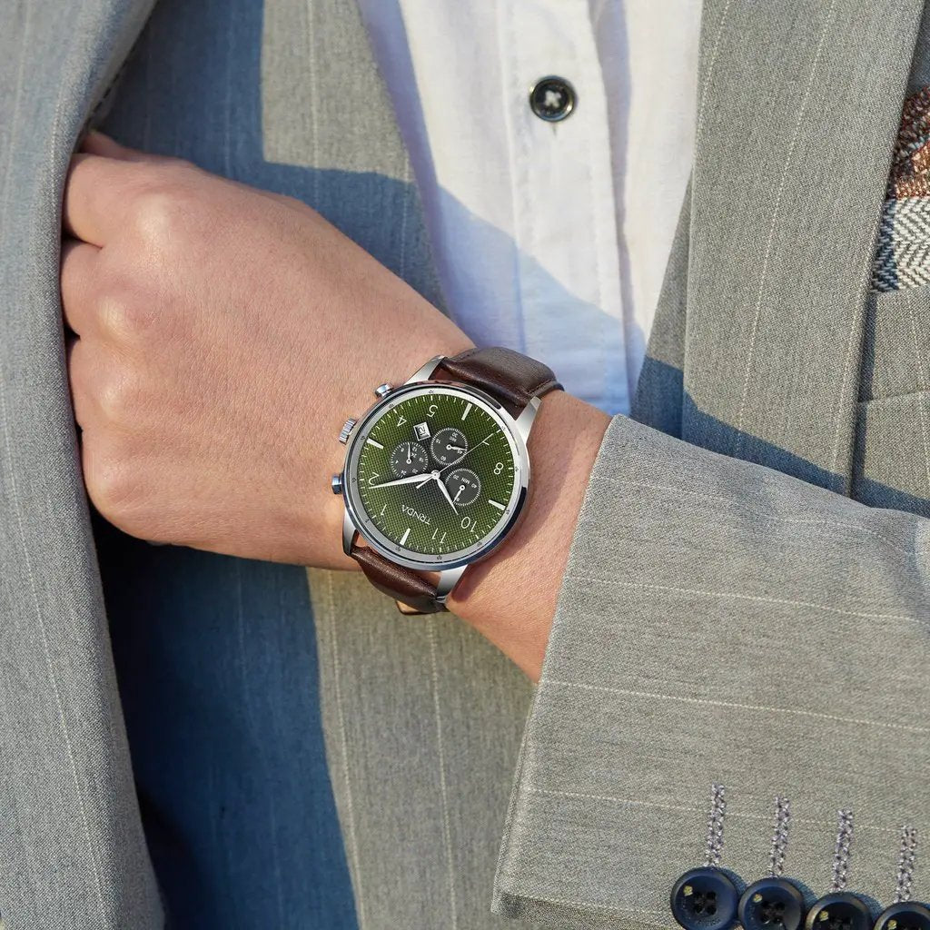 Trnda Men's Stainless Steel Watch, Seaweed Green Dial | Trn-43mm by TRNDA
