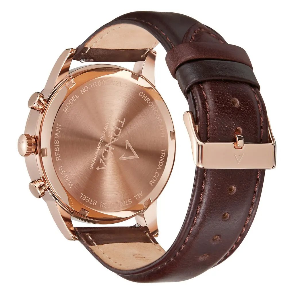 Trnda Men's Rose Gold Stainless Steel Watch, Blue Dial | Trn-43rgdb by TRNDA
