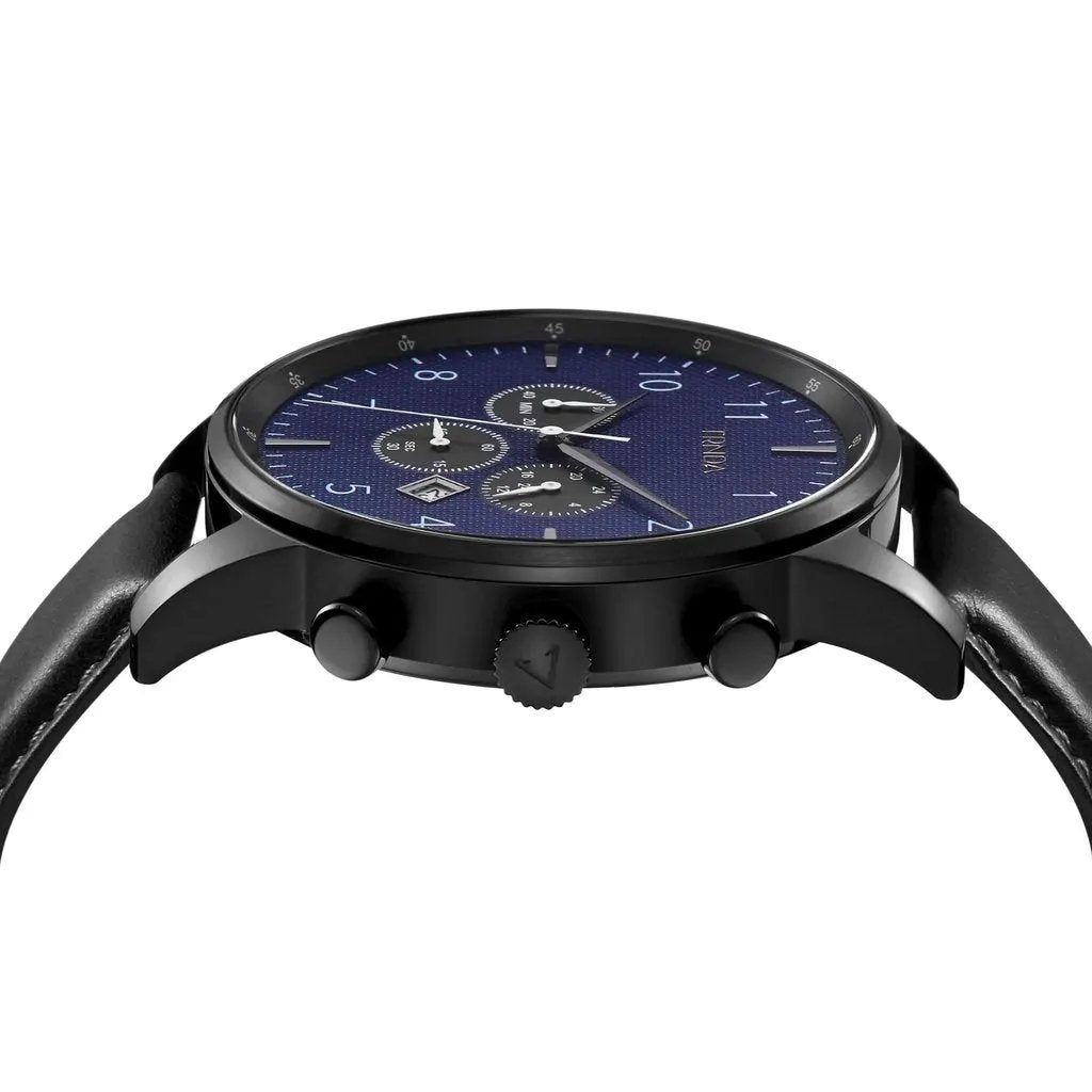 Trnda Men's Stainless Steel Watch, Black Leather Band | Trnda-43bl by TRNDA