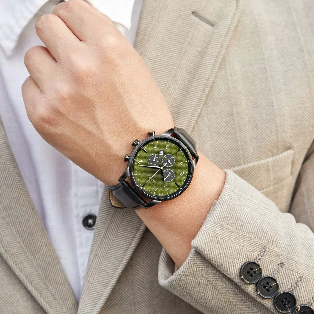Trnda Men's Stainless Steel Watch, Gradient Seaweed Green | Trn-43blk by TRNDA