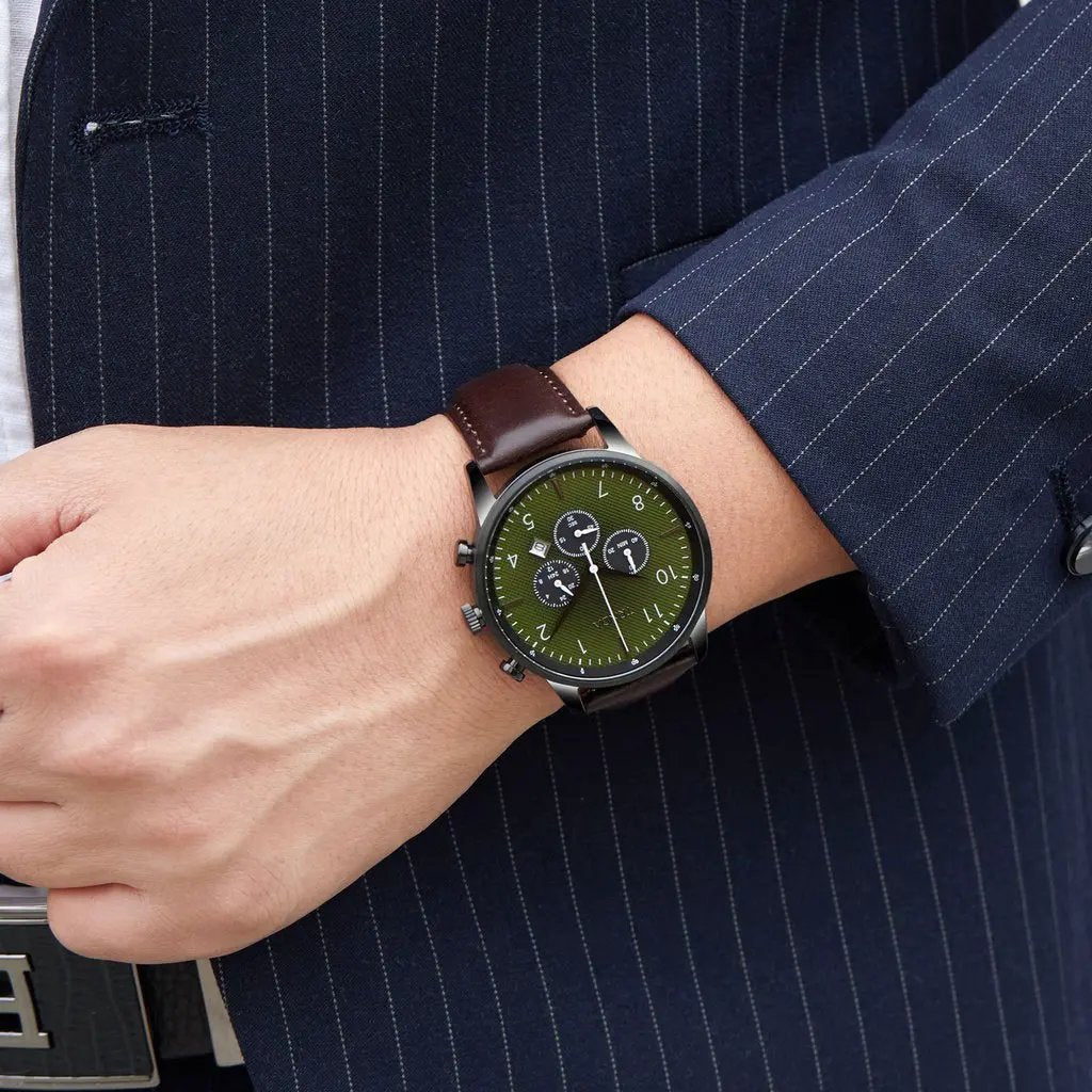 Trnda Men's Stainless Steel Watch, Green Dial | Trn-Ss43b by TRNDA