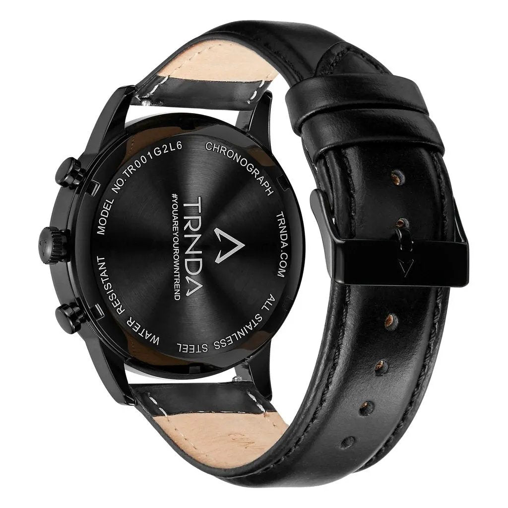 Trnda Men's Black Stainless Steel Watch, Gradient Dial | Trn-43bk by TRNDA