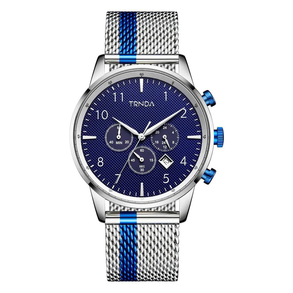 Trnda Men's Stainless Steel Watch, Dark Blue Dial | Trn-Ss43mb by TRNDA