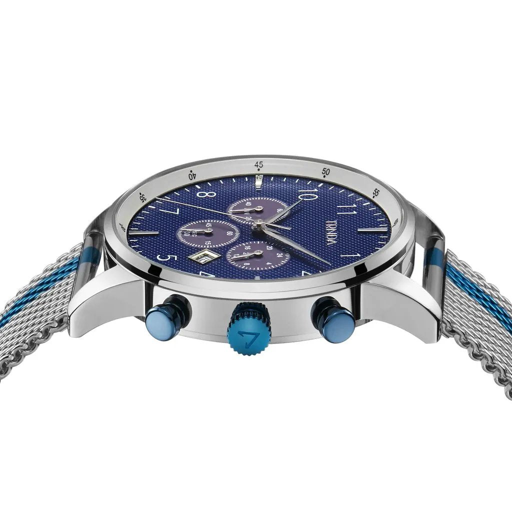 Trnda Men's Stainless Steel Watch, Dark Blue Dial | Trn-Ss43mb by TRNDA