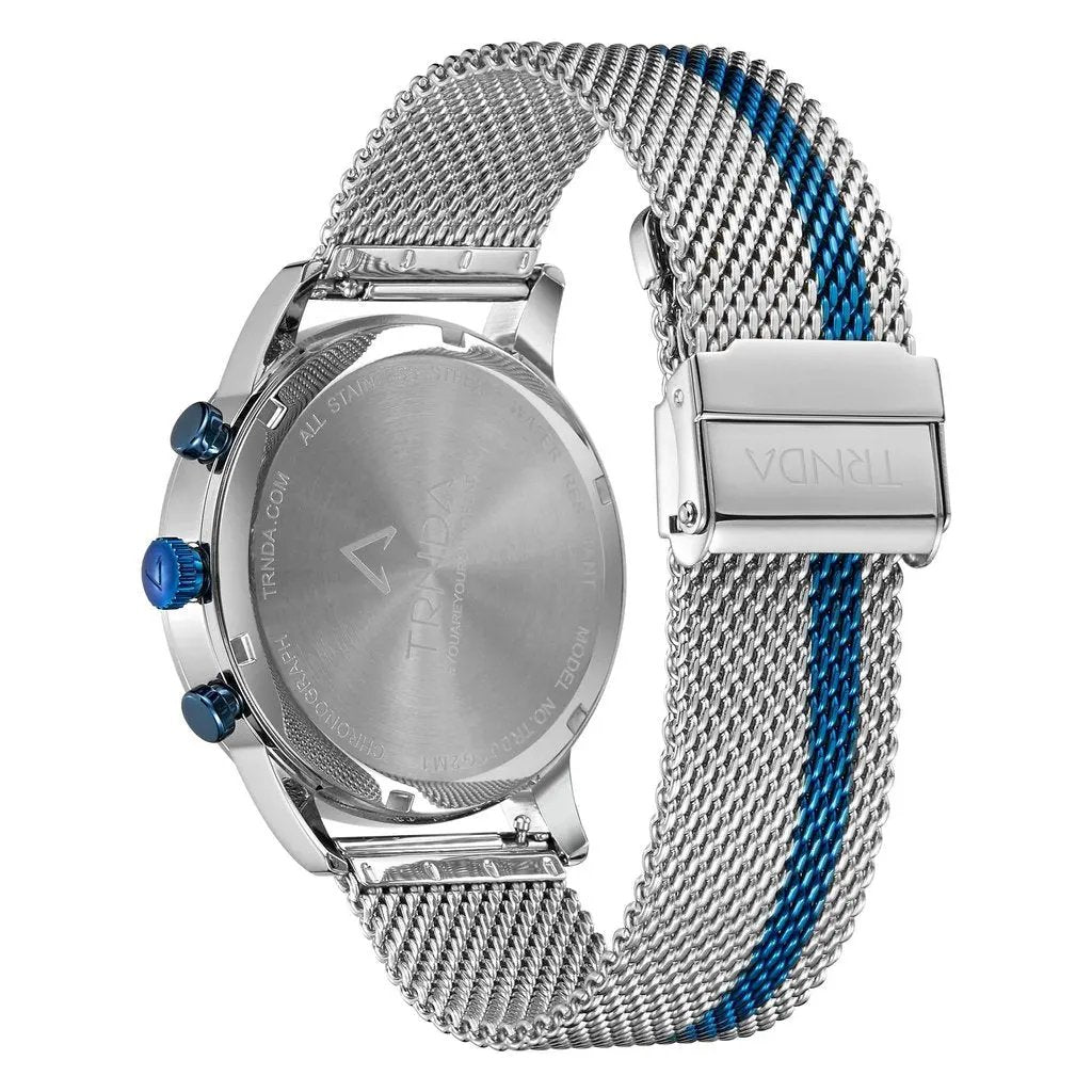 Trnda Men's Stainless Steel Watch, Dark Blue Dial | Trn-Ss43mb by TRNDA