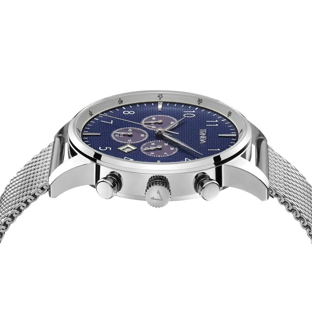Trnda Men's Stainless Steel Watch, Dark Blue Dial | Trnda43mm by TRNDA