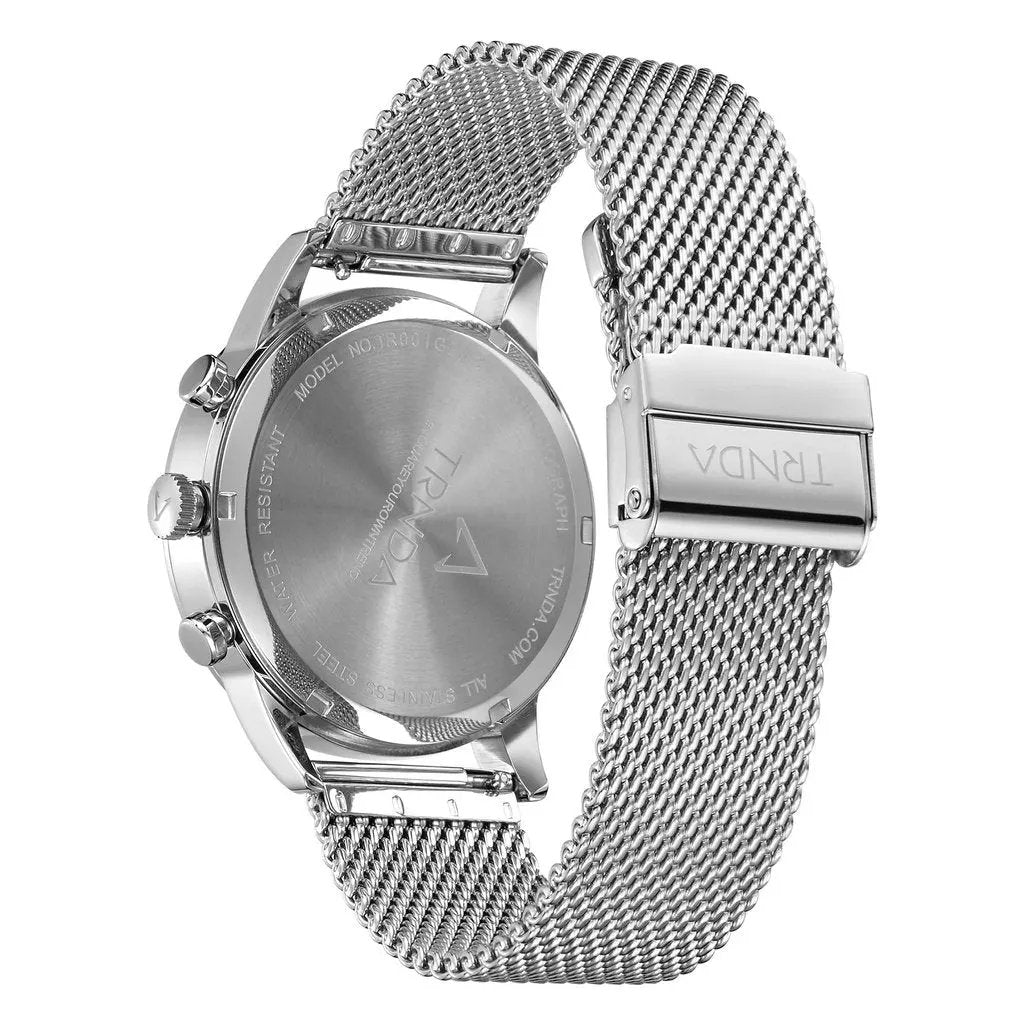 Trnda Men's Stainless Steel Watch, Dark Blue Dial | Trnda43mm by TRNDA