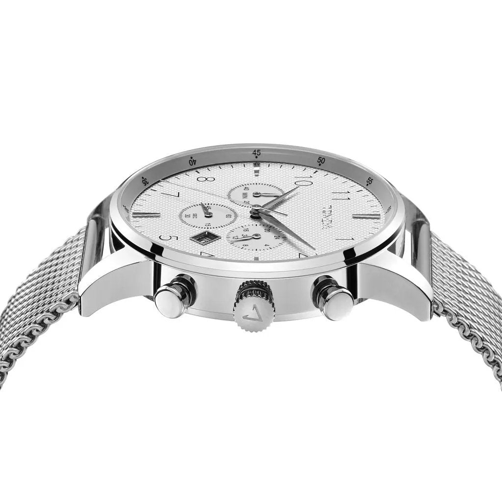 Trnda Men's Stainless Steel Watch, Silver Mesh Band | Trn-001 by TRNDA