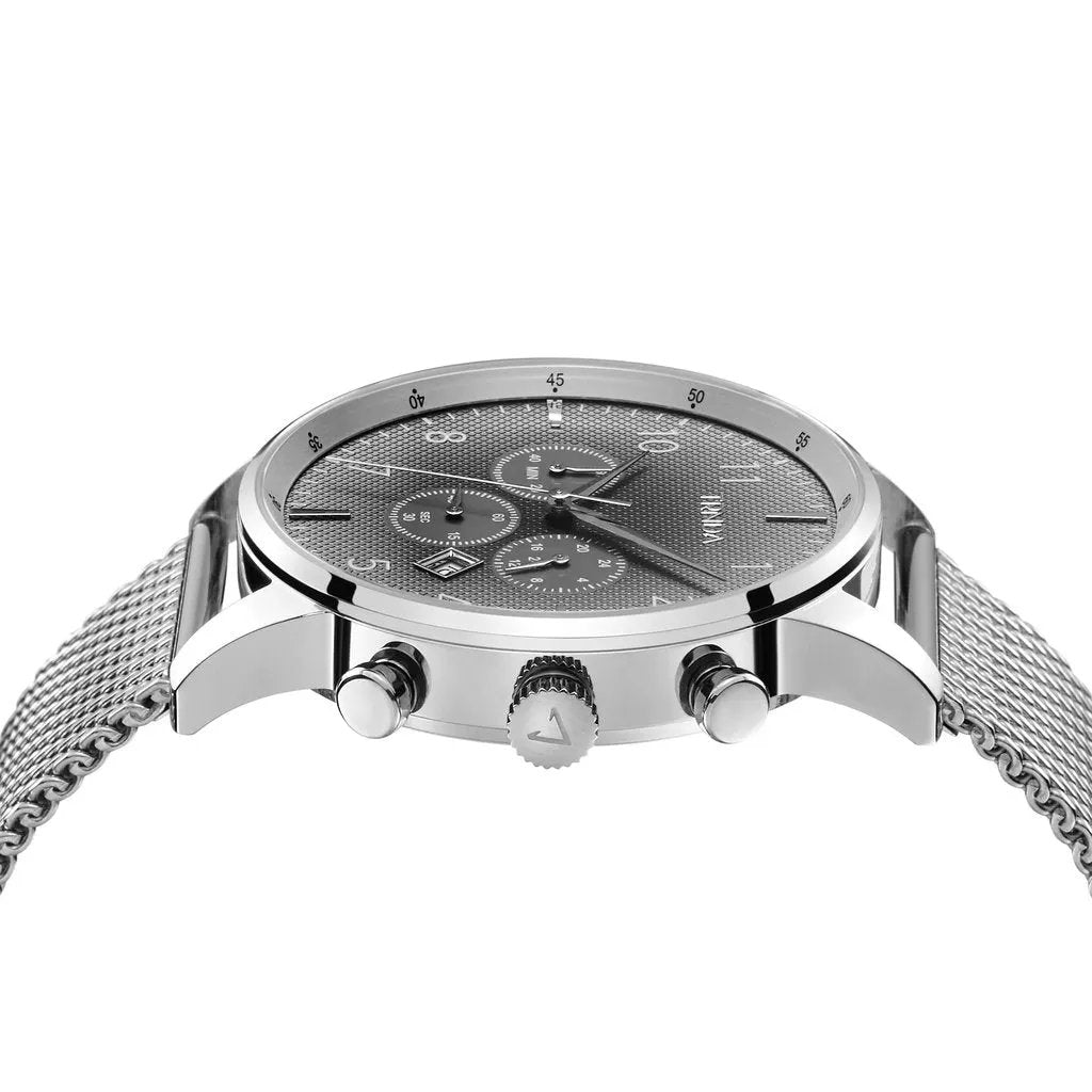 Trnda Men's Stainless Steel Watch, Silver Mesh Band | Trn-S43mm by TRNDA