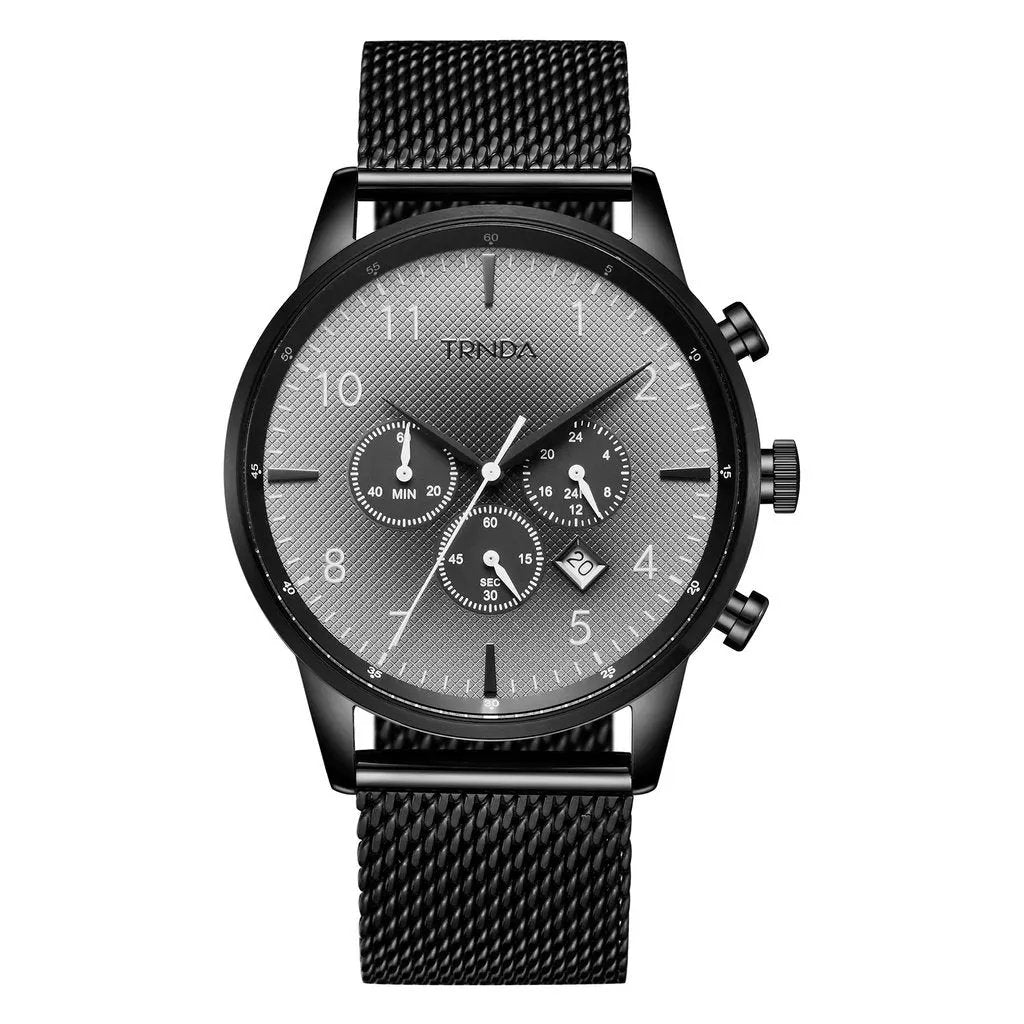 Trnda Men's Stainless Steel Watch, Black Mesh Band | Trn-43b by TRNDA