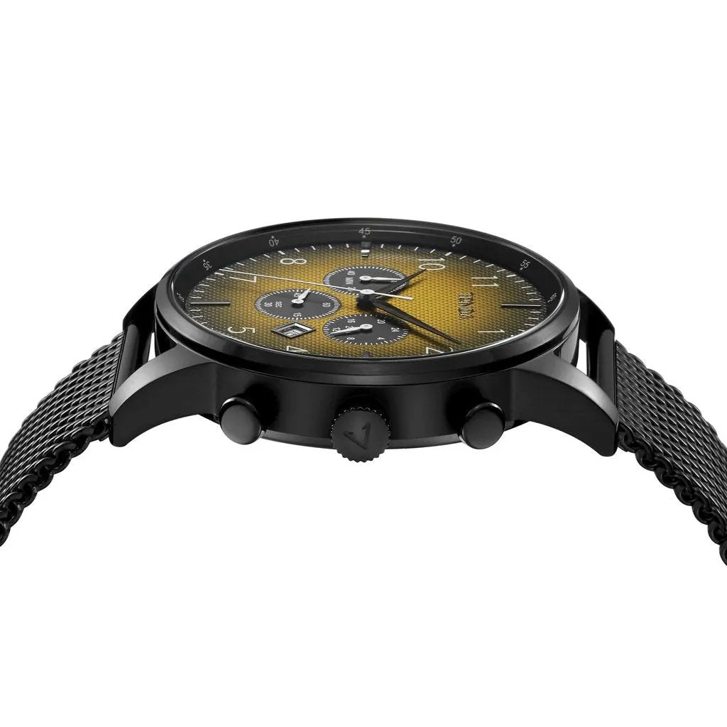 Trnda Men's Black Stainless Steel Watch, Cedar Brown Dial | Trn-43-Bk by TRNDA