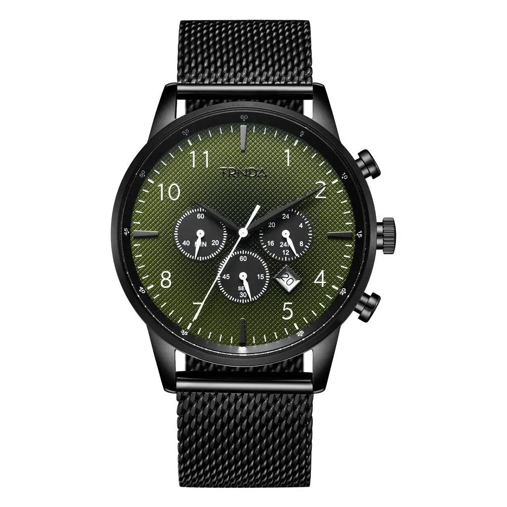 Trnda Men's Stainless Steel Watch, Black Mesh Band | Trnda-001 by TRNDA