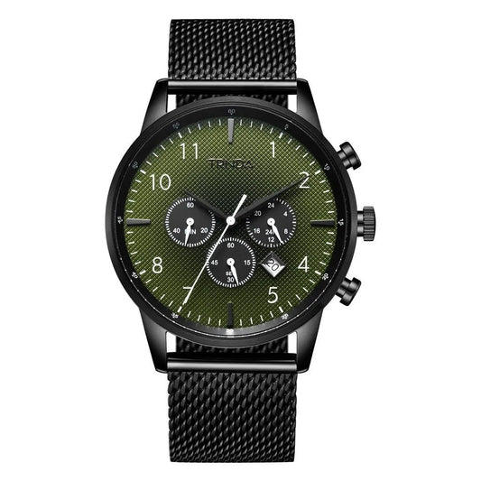 Trnda Men's Stainless Steel Watch, Black Mesh Band | Trnda-001 by TRNDA