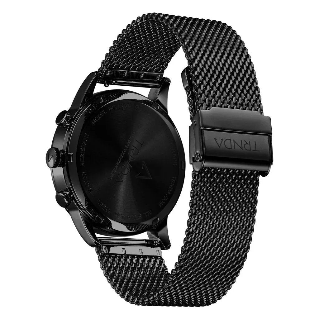 Trnda Men's Stainless Steel Watch, Black Dial | Trnda-Ss43bk by TRNDA