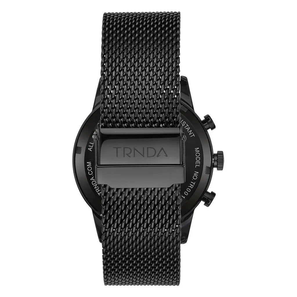 Trnda Men's Stainless Steel Watch, Black Dial | Trnda-Ss43bk by TRNDA