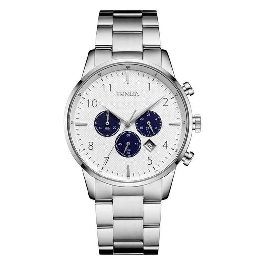 Trnda Men's Stainless Steel Watch, Silver Dial | Trn-Sw43mm by TRNDA