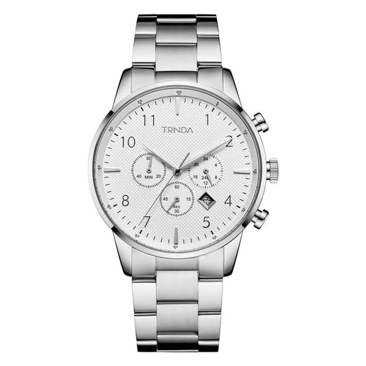 Trnda Men's Stainless Steel Watch, Silver Dial | Trn-Ss43mm by TRNDA