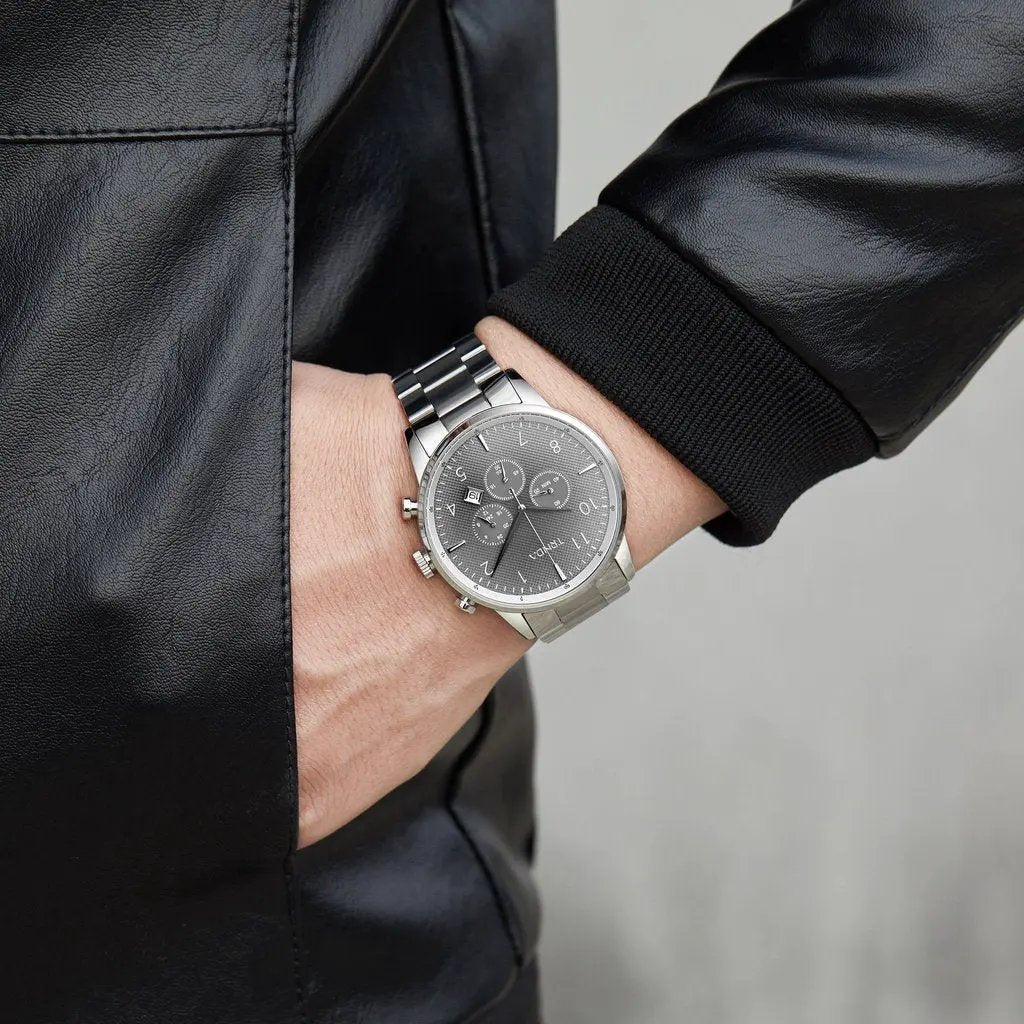 Trnda Men's Stainless Steel Watch, Gradient Gray Dial | Trn-Ss43 by TRNDA