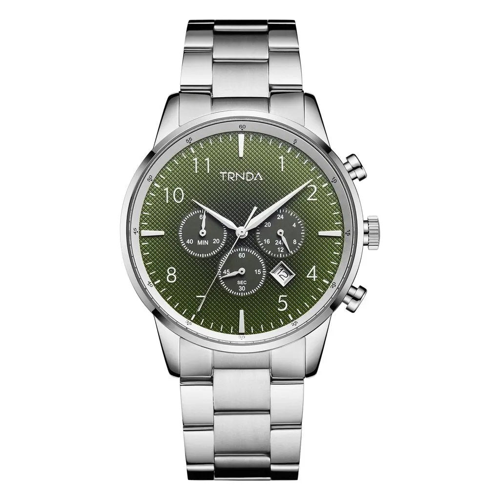 Trnda Men's Stainless Steel Watch, Gradient Green Dial | Trn43mm by TRNDA