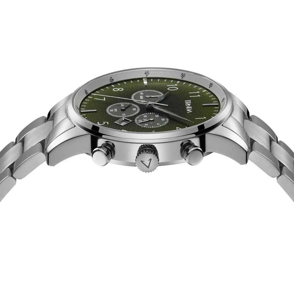 Trnda Men's Stainless Steel Watch, Gradient Green Dial | Trn43mm by TRNDA