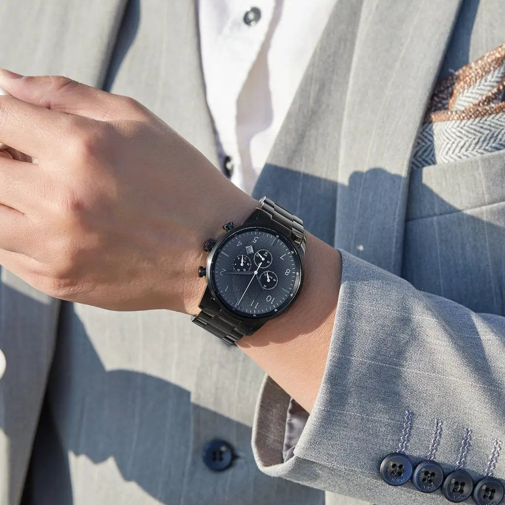 Trnda Men's Black Stainless Steel Watch, Gray Dial | Trn-43b by TRNDA
