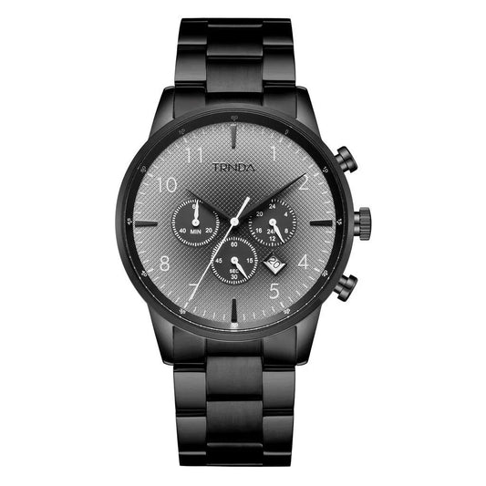 Trnda Men's Black Stainless Steel Watch, Gray Dial | Trn-43b by TRNDA