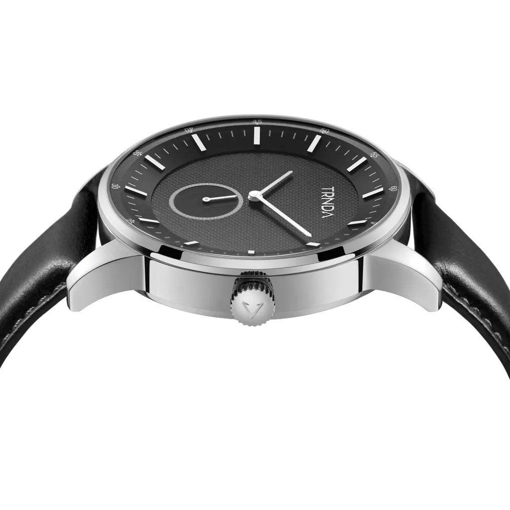 Trnda Men's Stainless Steel Watch, Black Dial | Trn-Ss43-Bk by TRNDA