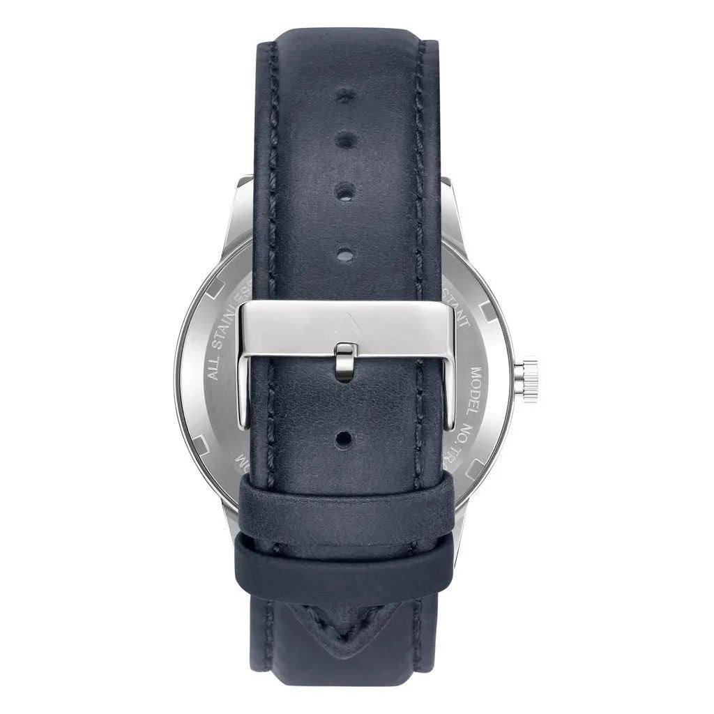 Trnda Men's Stainless Steel Watch, Blue Leather Band | Trn-Ss43 by TRNDA