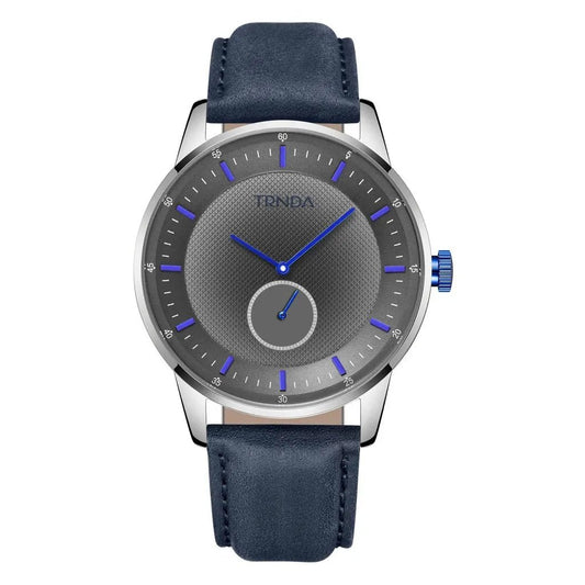 Trnda Men's Stainless Steel Watch, Blue Leather Band | Trn-M43s by TRNDA
