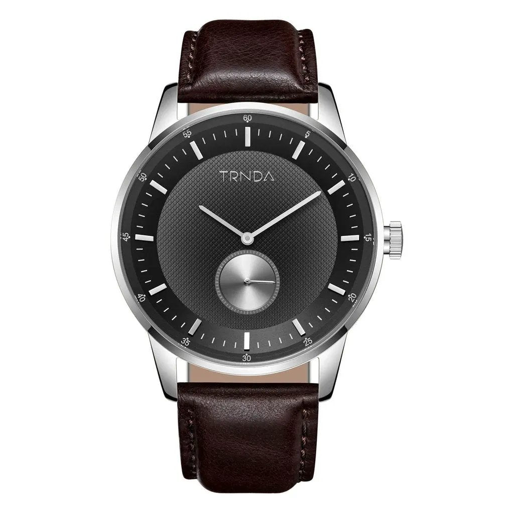 Trnda Men's Stainless Steel Watch, Brown Leather | Trn-Ss43sl by TRNDA