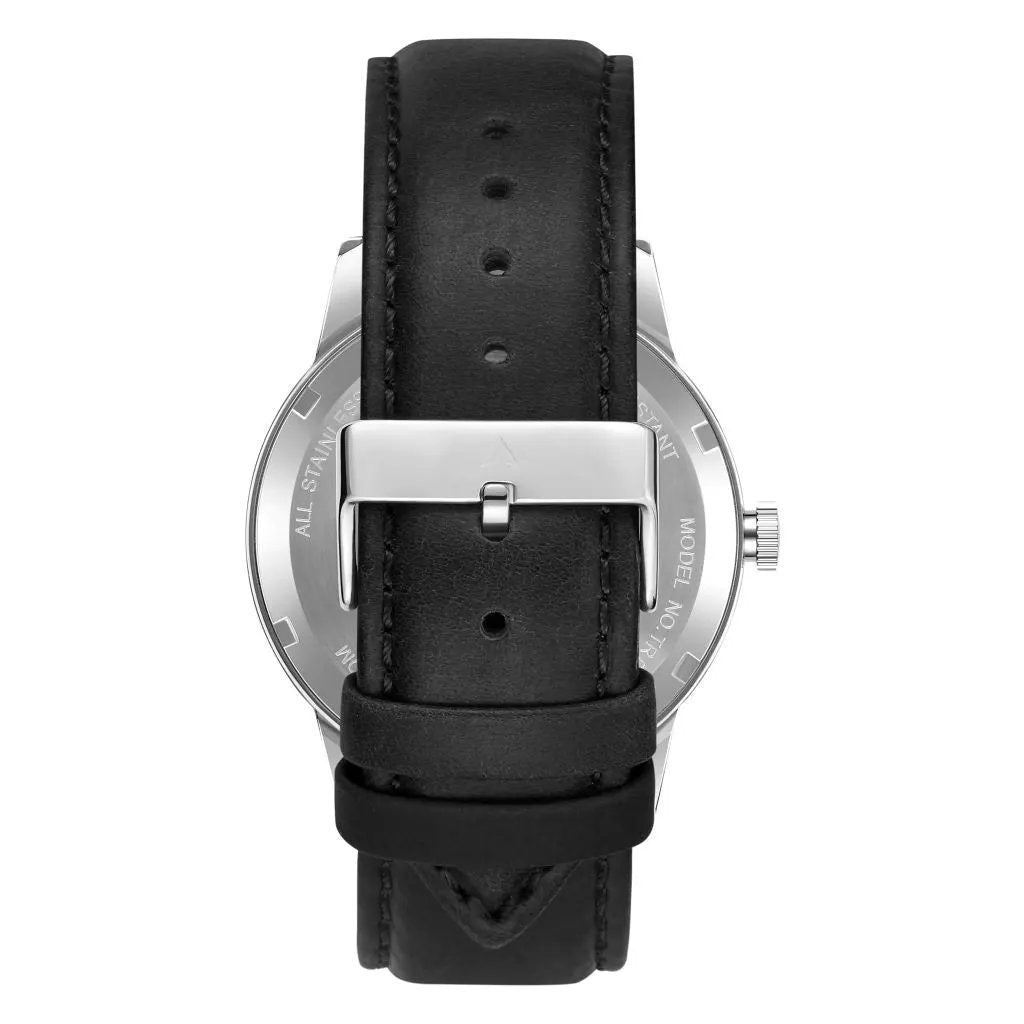 Trnda Men's Stainless Steel Watch, Black Leather Band | Trn-43sl by TRNDA