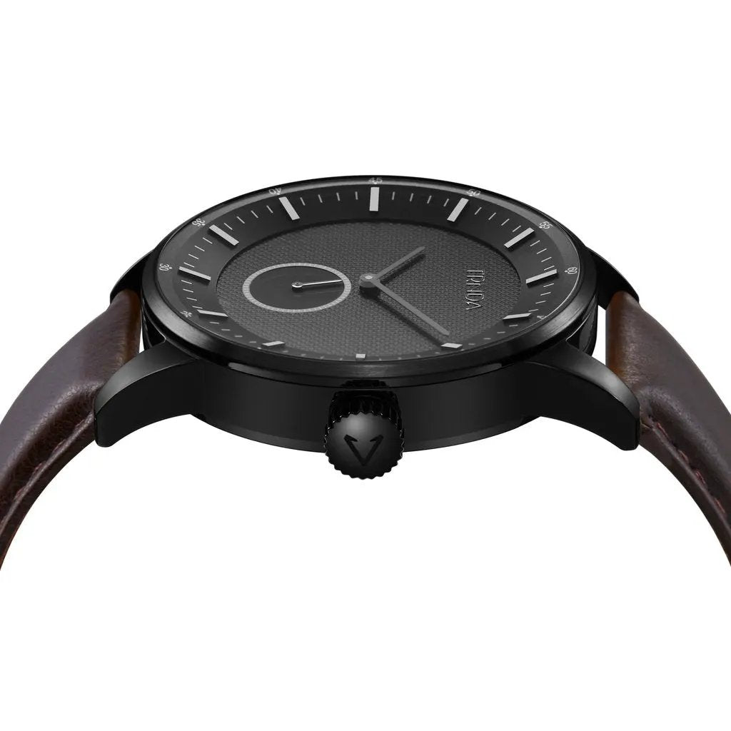 Trnda Men's Stainless Steel Watch, Brown Leather Band | Trnda-001 by TRNDA