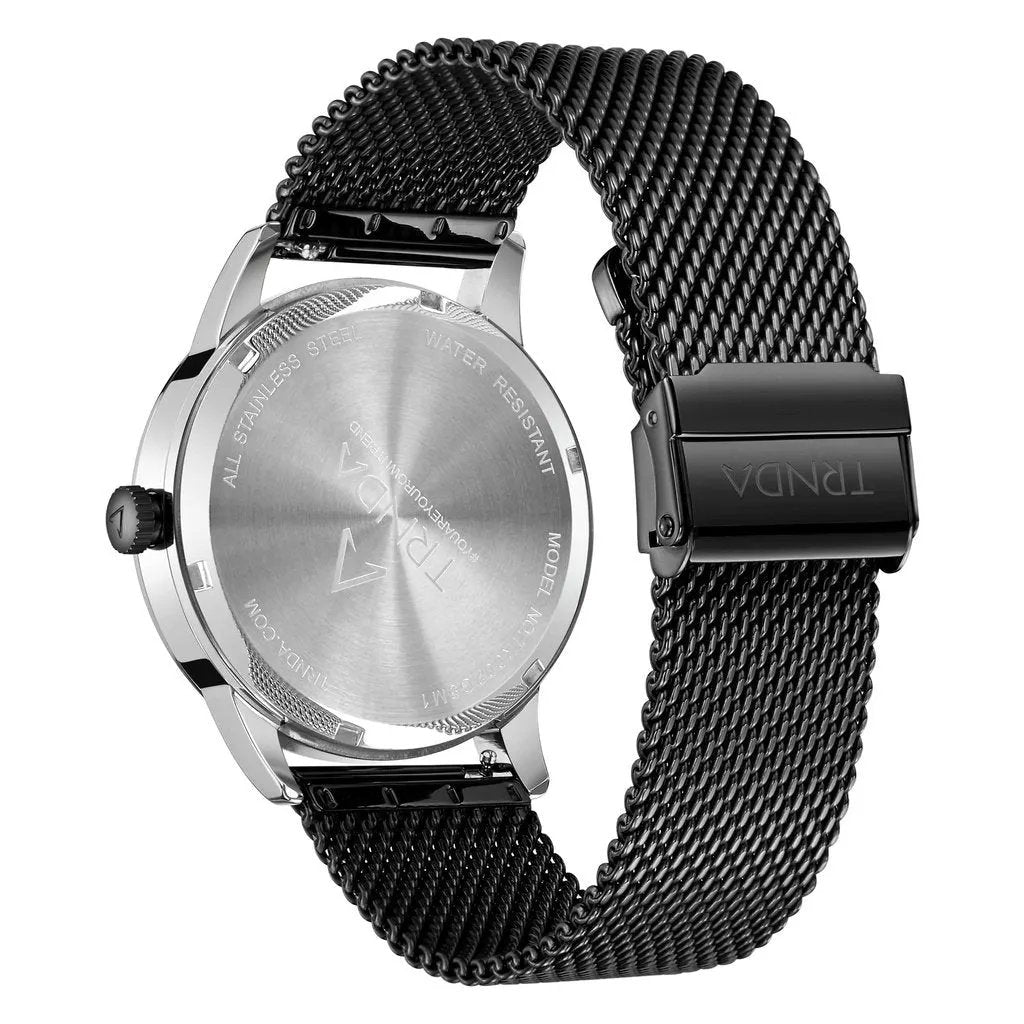 Trnda Men's Stainless Steel Watch, Blue Mesh Band | Trn-43mm-Sl by TRNDA